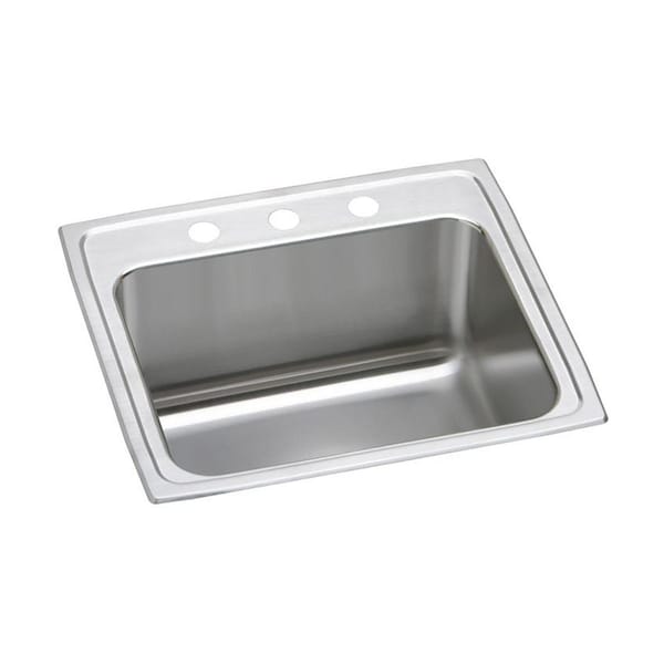 Elkay Lustertone Stainless Steel 25 X 21-1/4 X 10-1/8 Single Bowl Top Mount Sink With Perfect Drain DLR252110PD2 - main